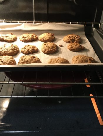 Hurricane Cookies in the oven