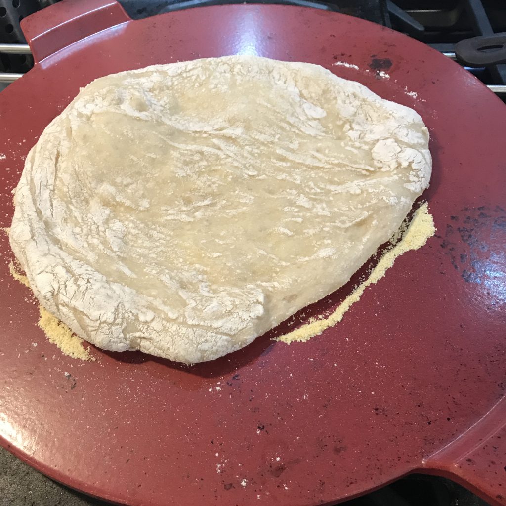 pizza crust after pre-baking
