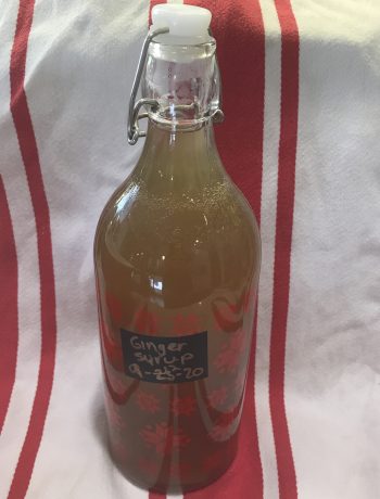 bottle of ginger syrup
