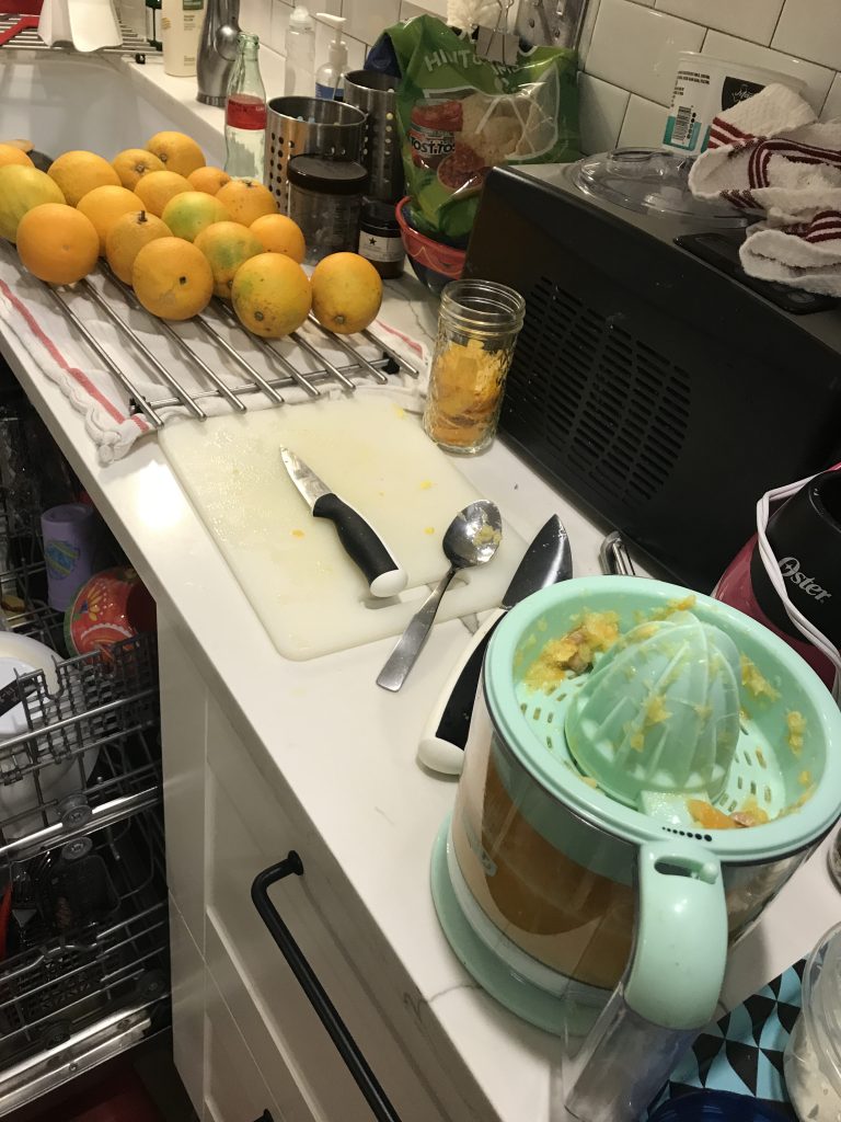 Image: orange juicer and oranges