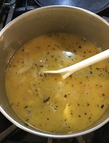 photo of soup on the stove